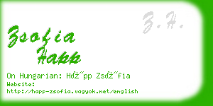 zsofia happ business card
